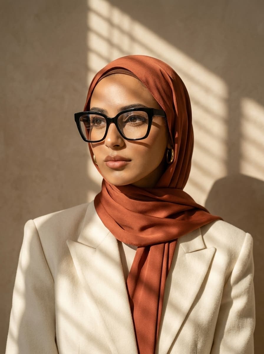 AI product photography scene — eyewear hijab frames | rawbit